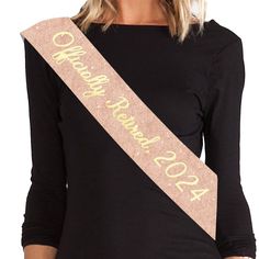 PRICES MAY VARY. dacron Imported Special Design: The Retired,2024 Sash are crafted from glitter satin fabric,adorned with gold glitter stamped letters.It will be very shinning and looks good on any outfit! One Size Fits All:32 Inches in Length, Perfect for Most - Each sash comes complete with a pin for size adjustment, ensuring a comfortable fit. It will fit most women or men Quality： The sash made of satin, can be stored for a long time and use is for many times. Awesome Gift: It will be a good Officially Retired, Retirement Party Decorations, Kids Gift Guide, Retirement Party, Retirement Parties, Glitter Fabric, Event Party, Retirement Gifts, Party Looks