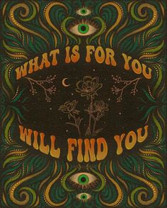 the cover to what is for you will find you, with an eye in the center