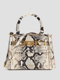 Cristina Small Leather Satchel | GUESS Foundation Brands, Luxe Gifts, Shoe Store, Leather Satchel, Magnetic Closure, Snake Skin, Style Icons, Satchel, Shoulder Strap