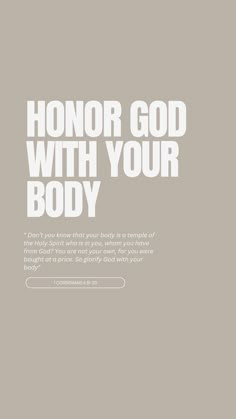 an advertisement for a body shop with the words, honor god with your body