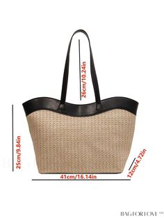 BagForLove - Large Capacity Dual-Handled Two Tone Straw Bag Product Description Color Khaki Strap Type Double Handle Style Casual Pattern Type Colorblock Bag Size Large Type Shoulder Tote Bag Closure Type Zipper Magnetic No Material Straw Size Chart INCH CM Bag Length Bag Width Bag Height Handle Height 16.1 inch 4.7 inch 9.8 inch 10.2 inch Bag Length Bag Width Bag Height Handle Height 41 cm 12 cm 25 cm 26 cm Details Pictures Similar Products h2 { text-align: center; } /* æ¢è¡ */ li{ white-space: normal; word-break: break-all; word-wrap: break-word; } .red-box { width: 100%; display: flex; flex-direction: row; flex-wrap: wrap; justify-content: center; } .red-box > div { width: 190px; height: 250px; margin: 10px; } .red-box > div > a > img { width: 190px; height: 250px; } .size-box { width Word Wrap, Shoulder Tote Bag, Shoulder Tote, Color Khaki, Womens Tote Bags, Effortless Style, Straw Bag, Color Blocking, Two Tone