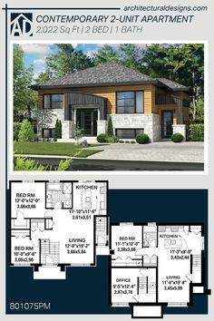 the floor plan for this contemporary home