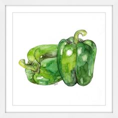 three green peppers sitting on top of each other