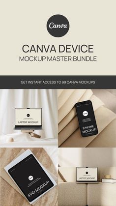 the canva device mockup has been designed to look like it is on display