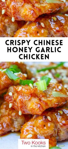 crispy chinese honey garlic chicken is an easy and delicious recipe that's ready in under 30 minutes