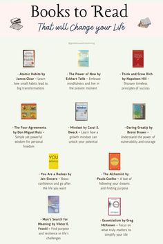 books to read that will change your life infographical poster for kids and adults