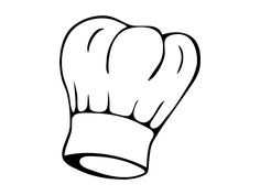 a black and white drawing of a chef's hat