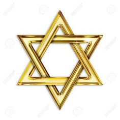 the star of david in gold on a white background