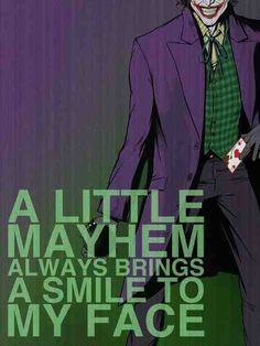 the joker is wearing a purple suit and green tie