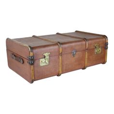 three brown suitcases sitting next to each other