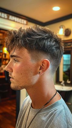 Top 50 Trendy & Cool Men's Fade Haircuts: Detailed Gallery | 50 Best Fade Haircuts for Men (Detailed Gallery) | Aesthetic Hairstyles For Men Straight Hair Fade Haircut, Short Hair Styles For Guys, Guy Short Haircut, Men’s Taper Fade, Low Taper Fade Haircut Straight Hair Boy, Good Haircuts For Boys, Lower Taper Fade, Short Hair Low Taper, Taper Fade Mullet