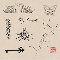 an old postcard with some drawings on it and the words, my daunts