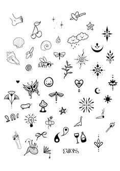 a bunch of different types of tattoos on a white background