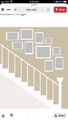 an image of stairs with frames on the wall and below it is text that reads, enregister