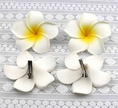 Plumeria Hair Clip, Plumeria Clip, Hawaiian Flower Hair Clip, Flower Clips For Hair, Flower Hairpin, Flower Hair Pins, Flower Hair Clip, Flores Plumeria, Hawaiian Flower Hair