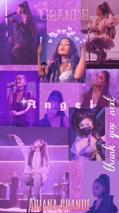 an advertisement for ariana brand with pictures of the band and their name on it