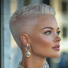 Shaved Head Hairstyles For Women, Short Hairstyle White Women, Short Hair Pompadour Women, Super Short Blonde Pixie, Blonde Very Short Hair, Pink Buzzcut Woman, Short Haircuts For Women With Fine Hair, Rose Gold Pixie Hair, Edgy Short Hair For Women Over 50