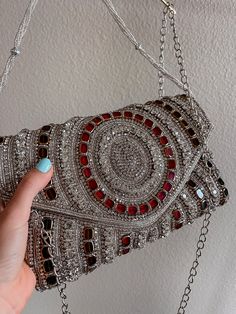 You don't have to be famous to live out your own red-carpet moment! our unique gorgeous handmade bags will help you in this. Emirates, Moroccan and Turk style in a single version. It's not just a bag this piece of art! Almost all bags presented in a single copy. The sparkling silver rhinestones glimmer, and beautiful tiny strap adds even more sparkle to this bag. With its lined interior, fits just the essentials. Chic Rhinestone Shoulder Bag As Gift, Luxury Bags With Rhinestones For Events, Chic Evening Bag With Rhinestones For Gift, Luxury Embellished Bags For Night Out, Luxury Rhinestone Shoulder Evening Bag, Luxury Rhinestone Evening Shoulder Bag, Glamorous Shoulder Evening Bag For Events, Luxury Rhinestone Event Bag, Glamorous Embellished Shoulder Evening Bag