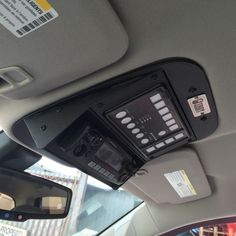 there is a radio in the back seat of a car