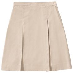 A Traditional knee-length skirt in stretch twill for added comfort. This skirt also features an adjustable interior waistband for the perfect fit with front and back pleats, a side seam pocket on wears right, side zip closure and a generous 2" hem for lengthening. Size: 16h.  Color: Beige.  Gender: female.  Age Group: kids. Kick Pleat Skirt, School Uniform Skirts, School Skirt, Beige Skirt, Pleat Skirt, Khaki Skirt, Skirts For Kids, Golf Skirts, Kick Pleat