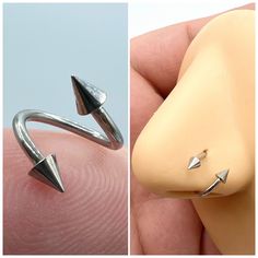 two pictures one showing a fake tooth and the other with an arrow ring on it