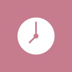 a white clock on a pink background with the time is 11 o'clock icon