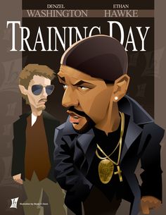 the poster for training day features two men