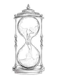 an hourglass with a person inside it