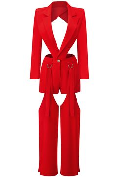 Open Back Suit, Stage Performance Outfits, Backless Suit, Diy Vetement, Blazer Set, Glamorous Style, Red Jumpsuit, Inspirational Celebrities, Long Sleeve Blazers