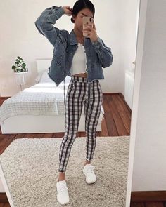 Instagram Outfits, Plaid Pants, Teen Fashion Outfits, Winter Fashion Outfits, Looks Vintage, Outfits Casuales, Outfits For Teens