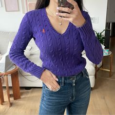 Good Condition, Very Flattering Fit Purple Ralph Lauren, Sport Sweater, Ralph Lauren Sport, Ralph Lauren Sweaters, Ralph Lauren Sweater, Colorful Sweaters, Color Purple, Dream Closet, Plum