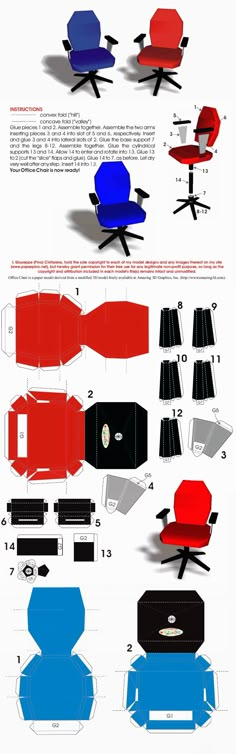 an info sheet showing different types of chairs