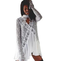 Women's Mini Long Sleeve V Neck Bohemian Chic Party Dress Spring V-neck Lace Dress For Night Out, Fitted V-neck Boho Dress For Party, Bohemian V-neck Midi Dress For Night Out, Bohemian V-neck Midi Dress For Party, Flowy V-neck Mini Dress For Fall, Lace Maxi Dress For Summer Night Out, Summer Lace Maxi Dress For Night Out, V-neck Mini Dress With Lace Sleeves For Party, Lace Maxi Dress For Night Out In Summer