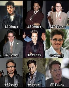 many different pictures of men in suits and ties with the same number of years on them