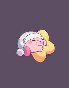 a baby sleeping on top of a star shaped pillow with a hat on it's head