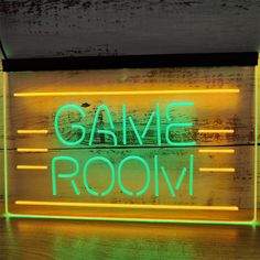 a neon sign that says game room on it