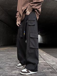 Street Wear For Men, Kargo Pants, Street Wear Pants, Black Cargo Pants Outfit, Cargo Pants Outfit Men, Straight Cargo Pants, Celana Kargo, Street Vibes, 일본 패션