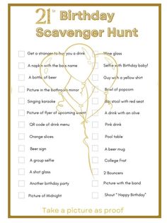 the 21st birthday scavenger hunt