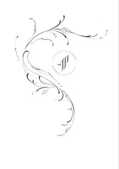 a black and white drawing of a swirly design