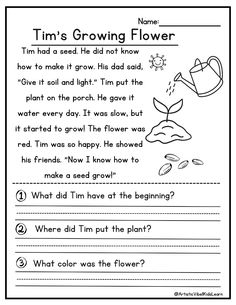 a worksheet for reading the poem, i'm'm's growing flower