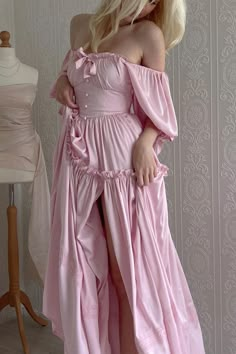 Rose Goddess, Goddess Maxi Dress, Goddess Outfit, Goddess Gown, Goddess Dress, Pink Gowns, Fairytale Dress, Fantasy Dress, Silk Charmeuse