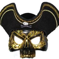 mardi gras pirate | Black Pirate Skull Masquerade Half Mask With Gold Design Pirate Masquerade, Skull Masquerade Mask, Masquerade Half Mask, Pirate Mask, Wedding Table Centerpieces Diy, Masquerade Mask Black, Black Pirate, Masquerade Theme, Pirate Outfit