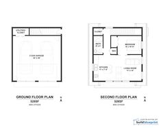 two floor plans for a small house