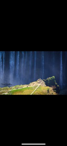 an image of waterfalls in the distance