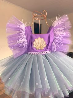 Mermaid Dress For Kids, Diy Tutu, Floral Wreath Watercolor, Little Mermaid Birthday, Theme Dress, Kids Fashion Dress