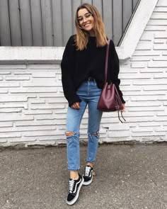 Vans Fashion, How To Wear Vans, Athleisure Trend, Fall Sweater