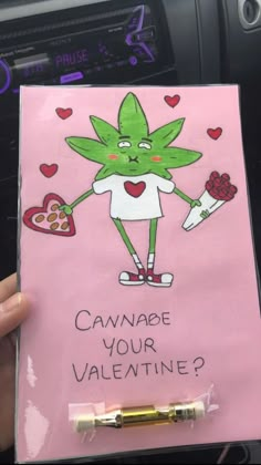 someone holding up a card that says cannape your valentine? with an image of a cartoon character on it