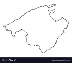 a map of the country of portugal in black and white outline on a white background