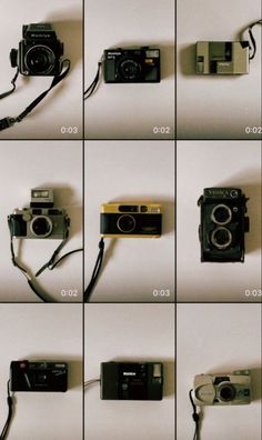 many different types of cameras are shown in this collage, including one with the same lens