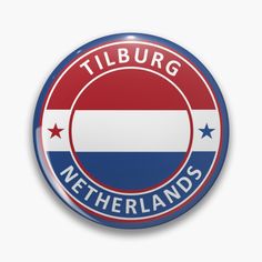 a badge with the name nederland in red, white and blue